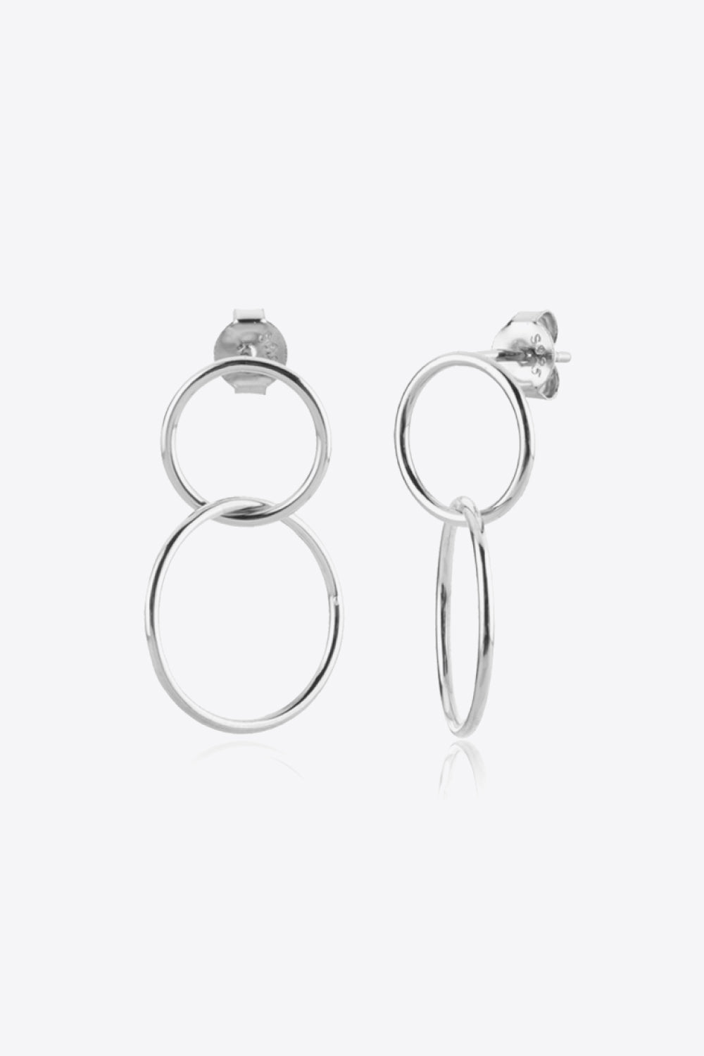 925 Sterling Silver Double Hoop Drop Earrings