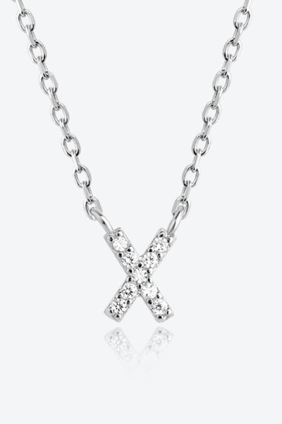 V To Z Zircon 925 Sterling Silver Necklace